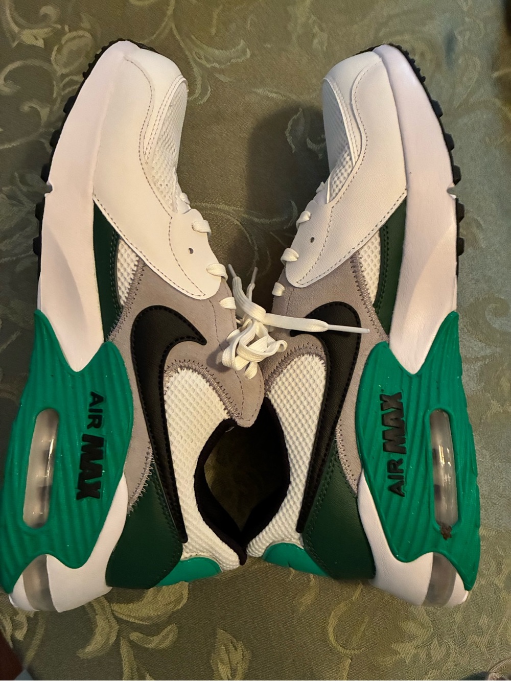 NWOT Men’s Nike Air Max White Green Black Sneakers, Size 11 - Picture 3 of 5